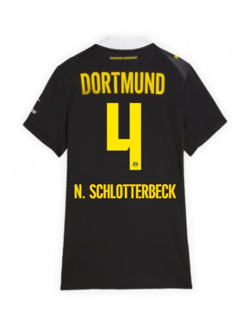 Borussia Dortmund Nico Schlotterbeck #4 Replika Borta Kläder Dam 2026-27 Kortärmad Borussia Dortmund Nico Schlotterbeck #4 Replika Borta Kläder Dam 2026-27 Kortärmad